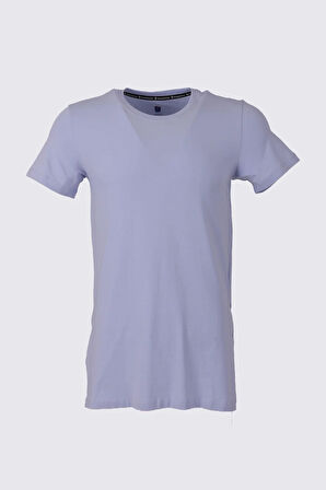 TSHİRT BİSİKLET YAKA İÇ LOGO BASKILI OVERSİZE