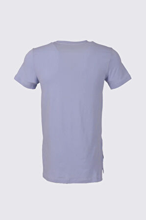 TSHİRT BİSİKLET YAKA İÇ LOGO BASKILI OVERSİZE