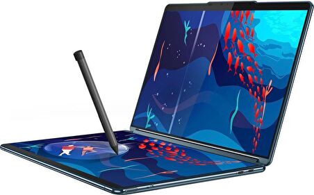 Lenovo-Yoga Book 9i 2si 1 Arada 13,3 2,8K Çift Ekranlı OLED Dokunmatik Dizüstü Bilgisayar - 16 GB RAM Intel Core i7-1355U - 512 GB SSD - Deniz Mavisi