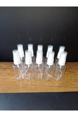Sprey Başlı Boş Pet Şişe Sağlam Plastik 10 Adet 50ml