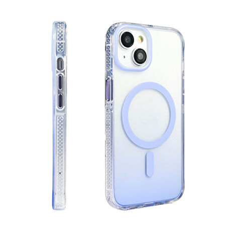 Gpack iPhone 14 uyumlu Kılıf Toros M-Safe Şarj Özellikli Transparan Renk Geçişli Silikon