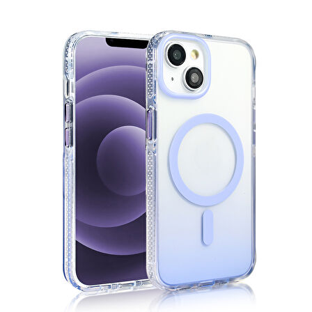 Gpack iPhone 14 uyumlu Kılıf Toros M-Safe Şarj Özellikli Transparan Renk Geçişli Silikon