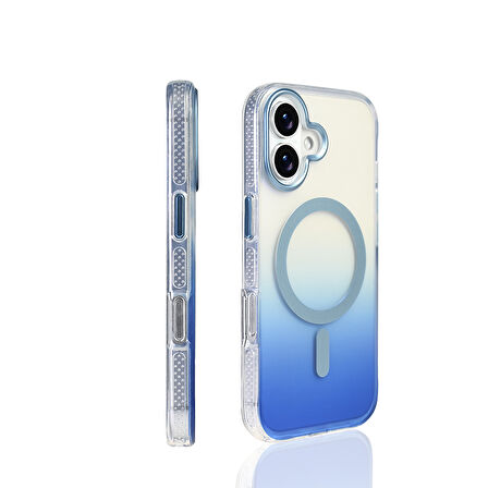 Gpack iPhone 17 uyumlu Kılıf Toros M-Safe Şarj Özellikli Transparan Renk Geçişli Silikon