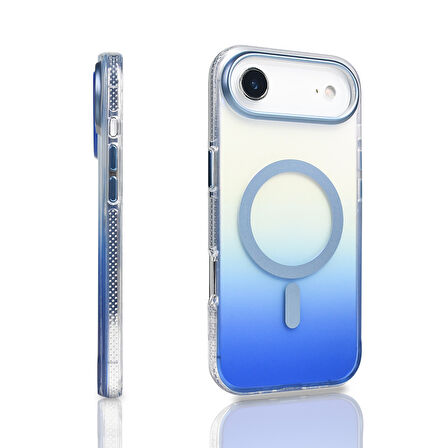 Gpack iPhone 17 Air uyumlu Kılıf Toros M-Safe Şarj Özellikli Transparan Renk Geçişli Silikon