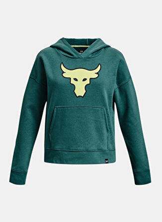 Under Armour Düz Kız Çocuk Yeşil Sweatshırt 1379027-722 Pjt Rck Brhma Bull Flee