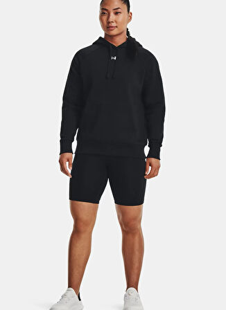 Under Armour 1379500-001-UA Rival Fleece Hoodie Siyah Kapüşon Yaka Normal Düz Kadın Sweatshırt