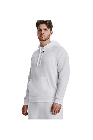 Under Armour 1379757 Rival Fleece Hoodie Beyaz Erkek Sweatshirt