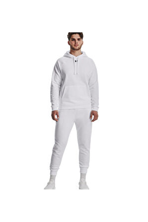 Under Armour 1379757 Rival Fleece Hoodie Beyaz Erkek Sweatshirt