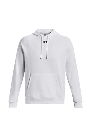 Under Armour 1379757 Rival Fleece Hoodie Beyaz Erkek Sweatshirt