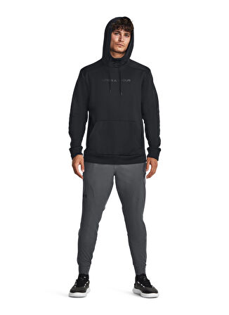 Under Armour Siyah Erkek Kapüşon Yaka Sweatshirt 1379744-001 UA Armour Fleece Graphi