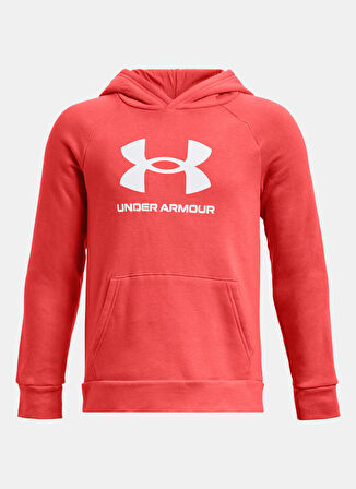 Under Armour Kırmızı Erkek Çocuk Kapüşonlu Uzun Kollu Bol Kesim Düz Sweatshirt 1379791-690 UA Rival Fleece BL Hood