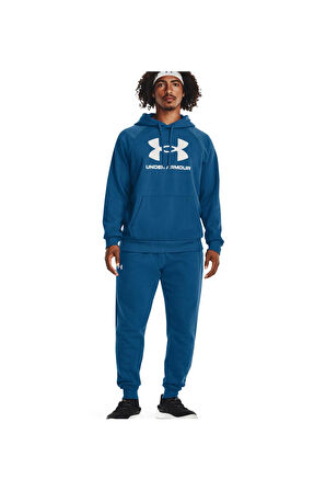 Under Armour 1379758 Ua Rival Fleece Logo Mavi Erkek Sweatshirt