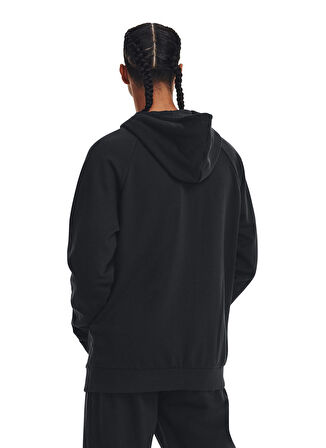 Under Armour Siyah Erkek Kapüşonlu Sweatshirt 1379758-001 UA Rival Fleece Logo HD