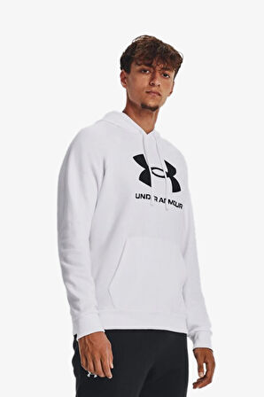 Under Armour Ua Rival Fleece Logo Hd Beyaz Erkek Sweatshirt 1379758-100