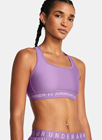 Under Armour 1361034-539 Crossback Mid Bra Lila Kadın Extra Slim Fit Sporcu Sütyeni