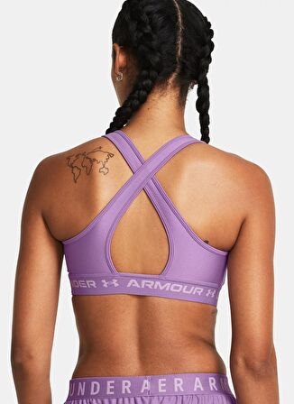 Under Armour 1361034-539 Crossback Mid Bra Lila Kadın Extra Slim Fit Sporcu Sütyeni