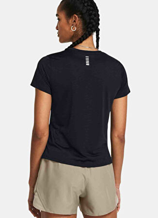 Siyah Kadın Yuvarlak Yaka Normal Kalıp T-Shirt 1382434-001 UA Launch Shortsleeve