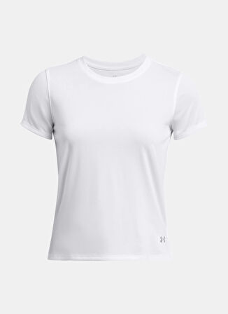 1382434-100 UA Launch Shortsleeve Beyaz Yuvarlak Yaka Fitted T-Shirt