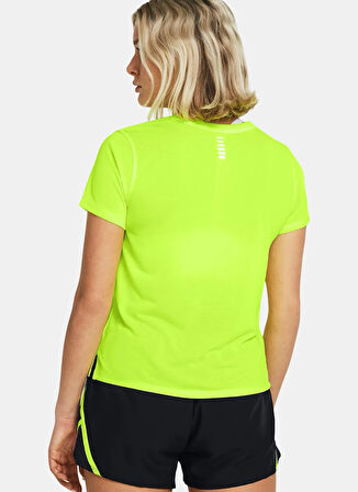 1382434-731 UA Launch Shortsleeve Yuvarlak Yaka Fitted Sarı Kadın T-Shirt