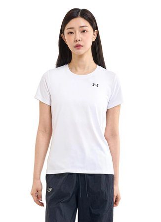 Under Armour 1384231-100 Tech SSC - Solid Beyaz Bisiklet Yaka Normal Düz Kadın T-Shirt
