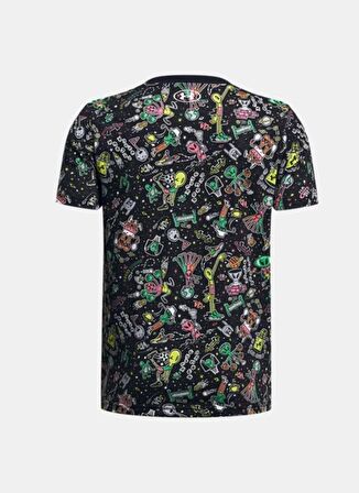 Under Armour Desenli Siyah Erkek T-Shirt 1383597-001-UA ALIEN ALL SPORTS SS