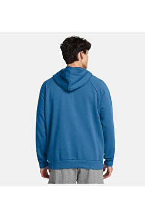 Erkek UA Rival Fleece Logo Kapüşonlu Üst 1379758-406