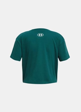 Under Armour Düz Petrol Kız Çocuk T-Shirt 1380878-449-CROP SPORTSTYLE LOGO SS