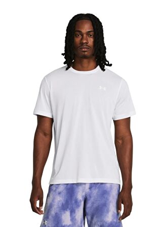 Under Armour 1382582-100 UA Launch Shortsleeve Beyaz Erkek Bisiklet Yaka Oversize T-Shirt