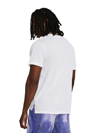 Under Armour 1382582-100 UA Launch Shortsleeve Beyaz Erkek Bisiklet Yaka Oversize T-Shirt
