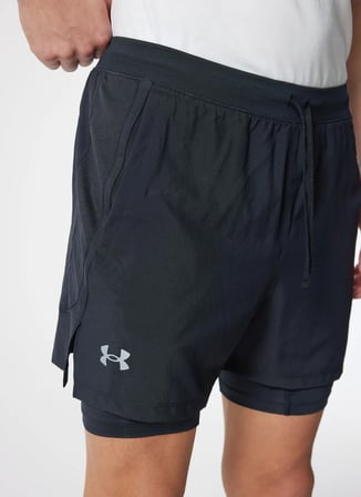 Under Armour 1382640-001 UA LAUNCH 5'' 2-IN-1 SH Siyah Erkek Slim Fit Şort  