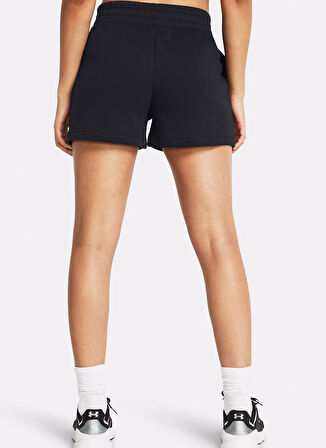 Under Armour 1382723-001-Rival Fleece Short Siyah Lastikli Bel Normal Düz Kadın Şort