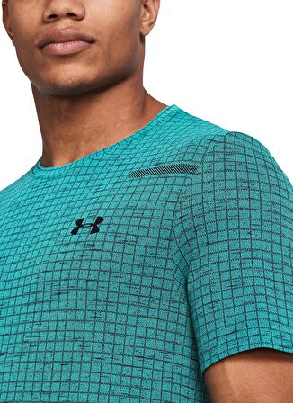 Under Armour 1376921-464 Vanish Seamless Grid SS Petrol Erkek Bisiklet Yaka Slim Fit T-Shirt