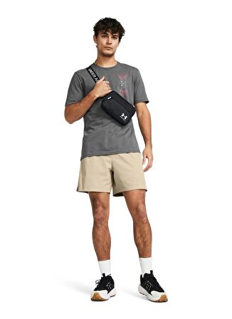 Under Armour 1382833-025 UA Dusk to Dawn Skul SS Gri Erkek Bisiklet Yaka Oversize T-Shirt