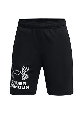 Under Armour Lastikli Bel Normal Siyah Erkek Çocuk Şort 1383333-001-UA Tech Logo Shorts