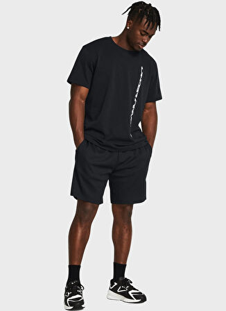 Under Armour 1383107-001-UA Rival Waffle Short Siyah Lastikli Bel Normal Düz Erkek Şort