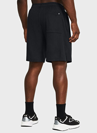 Under Armour 1383107-001-UA Rival Waffle Short Siyah Lastikli Bel Normal Düz Erkek Şort