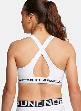 Under Armour Beyaz Sporcu Sütyeni 1361034-101 Crossback Mid Bra