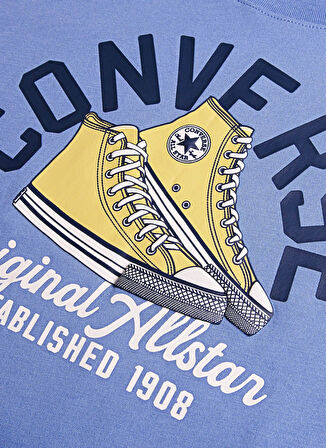 Converse Baskılı Mavi Erkek Çocuk T-Shirt 9CG913-UAR-CNVB RETRO REMIX SNEAKER