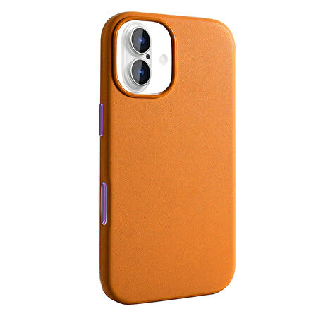 Gpack iPhone 17 uyumlu Kılıf Kupra Deri Görünümlü M-safe Şarj Özellikli