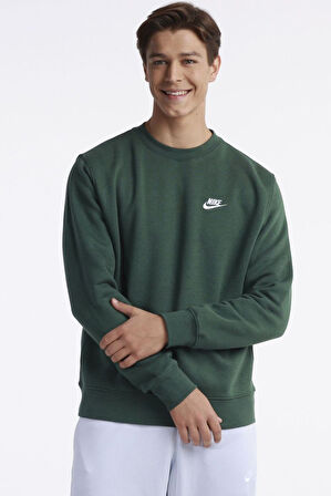 Nike Sportswear Club Crew Standart Kesim Yeşil Erkek Sweatshrit