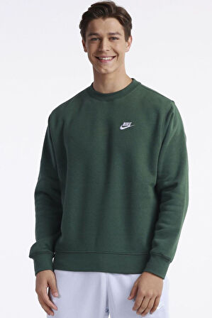 Nike Sportswear Club Crew Standart Kesim Yeşil Erkek Sweatshrit