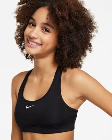 Nike Swoosh Kızlar Spor Sütyeni - Siyah FJ7161-010