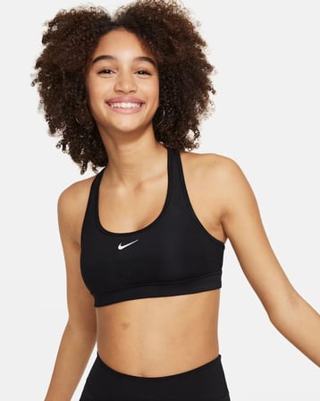Nike Swoosh Kızlar Spor Sütyeni - Siyah FJ7161-010