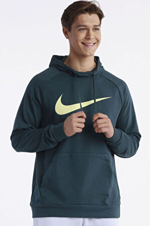 Nike Dri-Fit Pullover Training Hoodie Erkek Yeşil Spor Sweatshrit