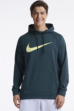 Nike Dri-Fit Pullover Training Hoodie Erkek Yeşil Spor Sweatshrit