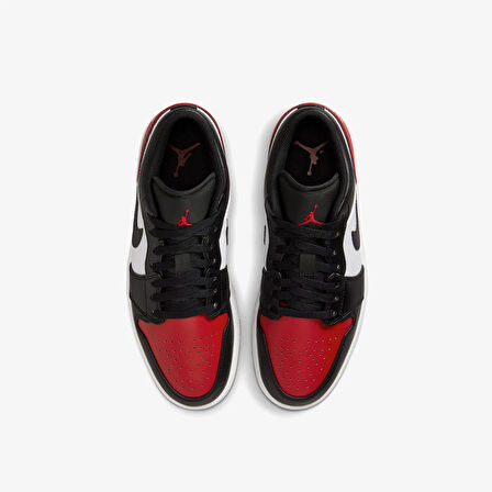 NİKE Jordan Air 1 Low Erkek Siyah - Kırmızı Spor Ayakkabı 553558-161
