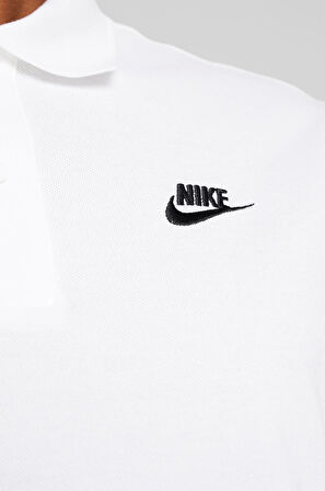 Nike Clup Ss Polo Pique Erkek Beyaz Polo Yaka Tişört ( BİR BEDEN KÜÇÜK ALINIZ )