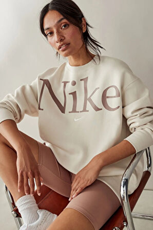 Nike Nsw Phoenix Fleece Os Logo Crew Oversize Kesim Kadın Sweatshrit