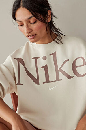 Nike Nsw Phoenix Fleece Os Logo Crew Oversize Kesim Kadın Sweatshrit