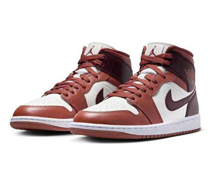 Air Jordan 1 Mıd Kahverengi Unısex Boğazlı Sneaker Ayakkabı BQ6472-200